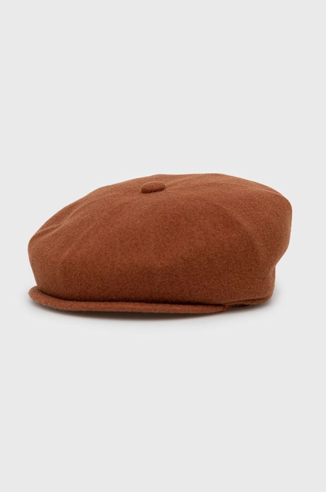 Вовняний кашкет Kangol колір коричневий вовна