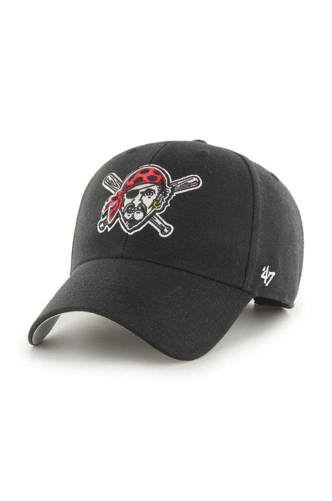 Кепка з домішкою вовни 47brand MLB Pittsburgh Pirates колір чорний з аплікацією (3453008)