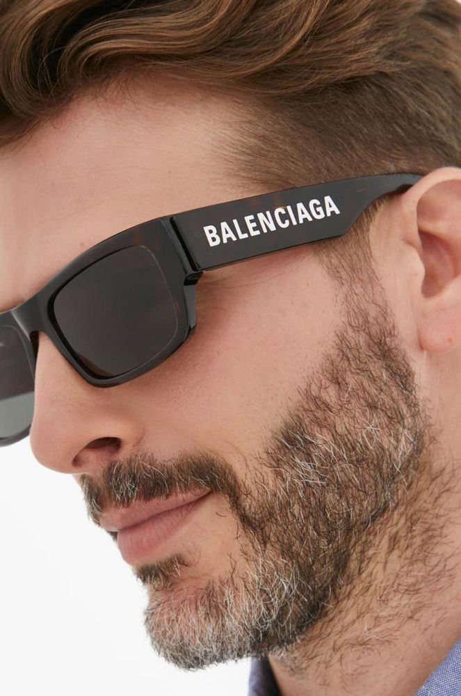 Сонцезахисні окуляри Balenciaga чоловічі колір коричневий