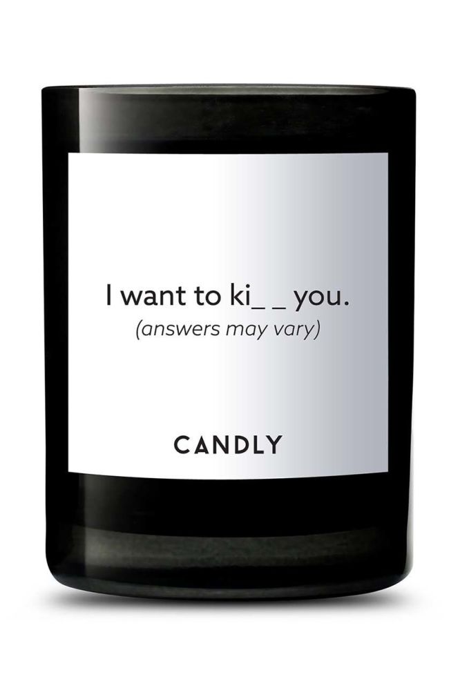 Candly Ароматична соєва свічка I want to ki__ you. 250 g колір чорний