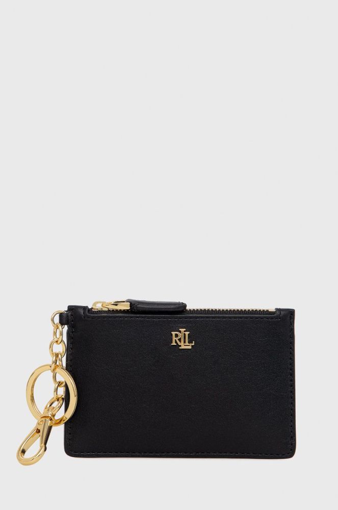 Шкіряний чохол на банківські карти Lauren Ralph Lauren жіночий колір чорний (2467442)