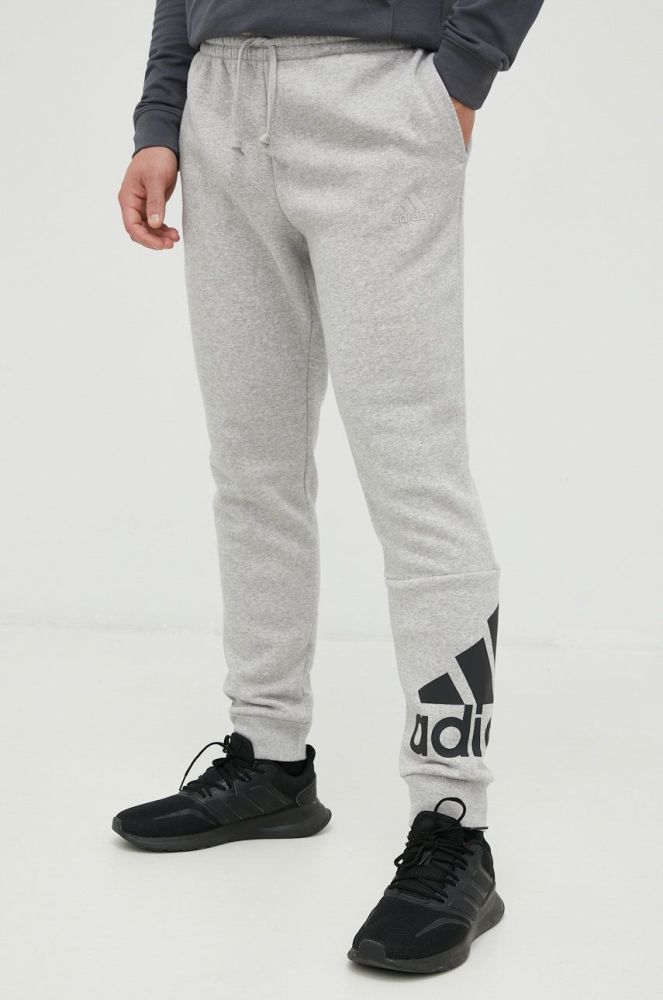 Спортивні штани adidas чоловічі колір сірий меланж (2545603)