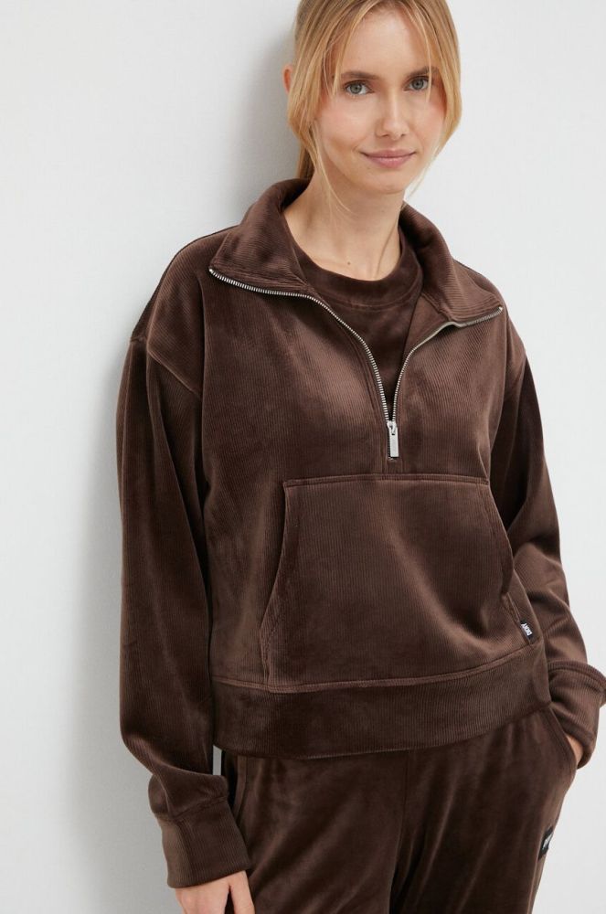 Кофта Dkny жіноча колір коричневий однотонна (3445317)