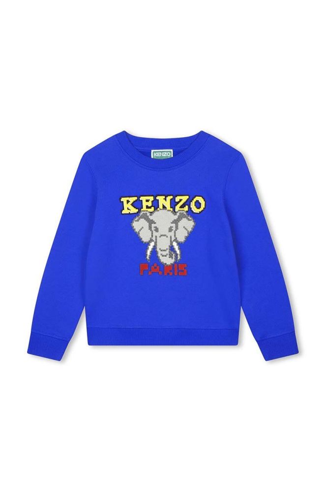 Дитяча бавовняна кофта Kenzo Kids колір синій з принтом (3453703)