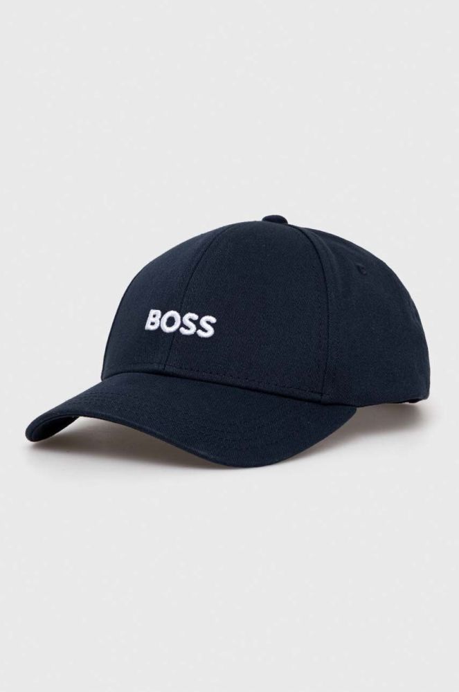 Бавовняна бейсболка BOSS з аплікацією колір темно-синій (3296601)