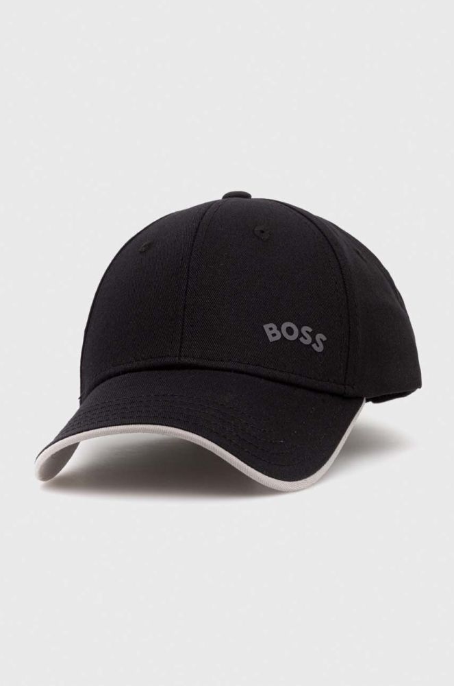 Бавовняна бейсболка Boss Green BOSS GREEN колір чорний однотонна
