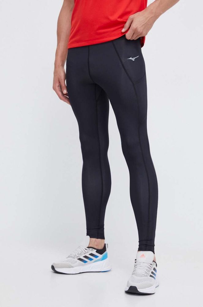 Легінси для бігу Mizuno Core колір чорний однотонні