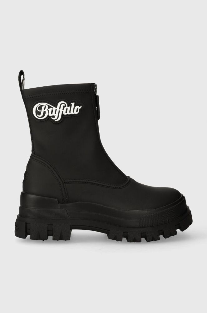 Черевики Buffalo Aspha Rain Zip жіночі колір чорний на плоскому ходу 1622323
