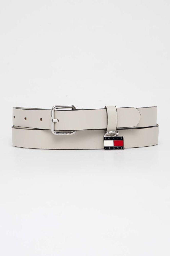 Шкіряний ремінь Tommy Jeans жіночий колір бежевий (3421375)