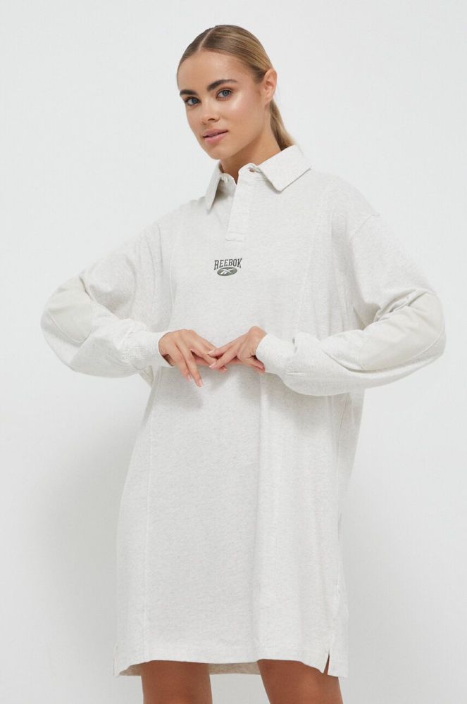 Бавовняна сукня Reebok Classic колір сірий mini пряма