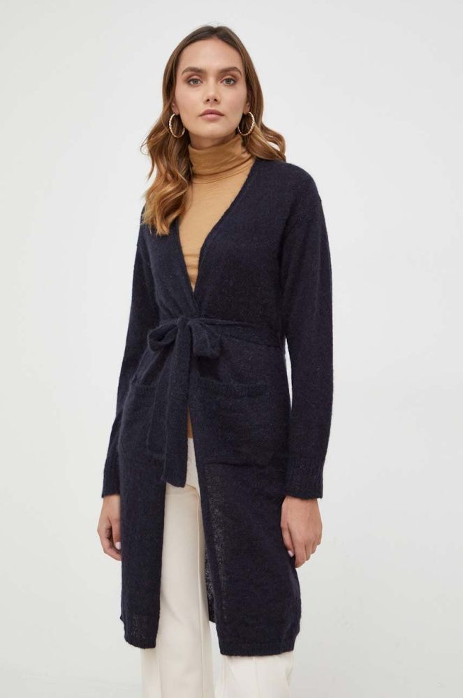 Вовняний кардиган Max Mara Leisure колір синій легкий