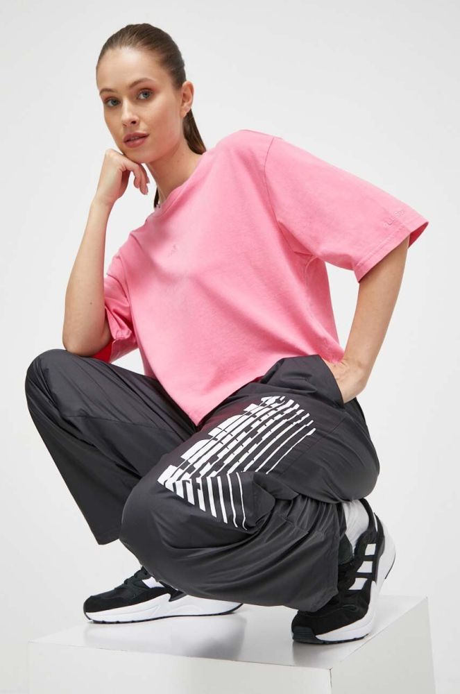 Бавовняна футболка adidas колір рожевий (3572552)