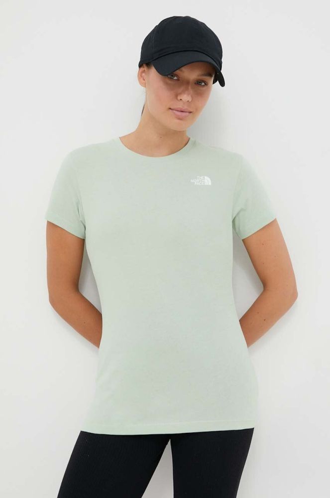 Бавовняна футболка The North Face колір зелений (3398375)
