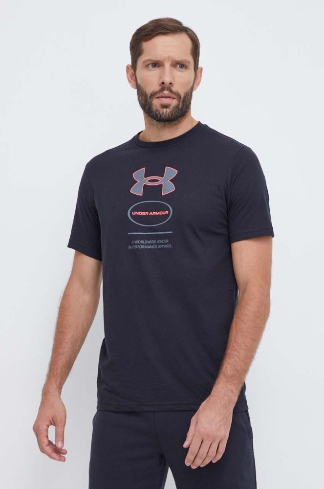 Футболка Under Armour чоловічий колір чорний з принтом (3560557)