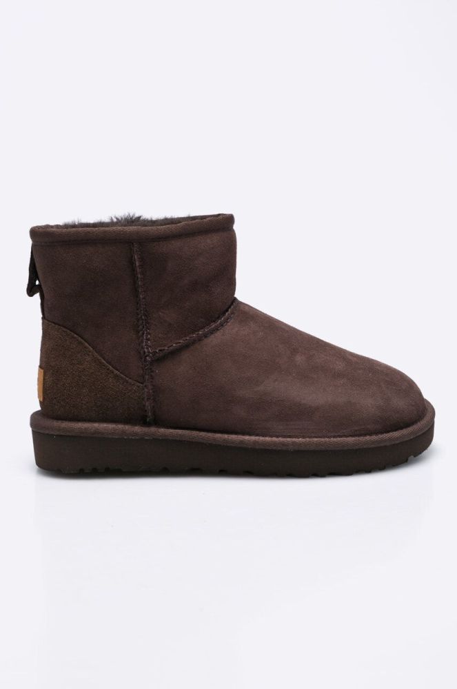 Черевики UGG жіночі колір коричневий на плоскому ходу утеплене