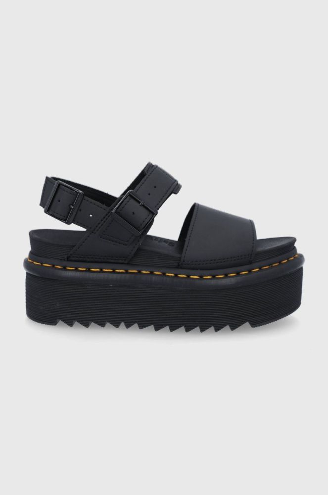 Шкіряні сандалі Dr. Martens Voss Quad жіночі колір чорний на платформі DM26725001.Voss.Quad.Bl-Black
