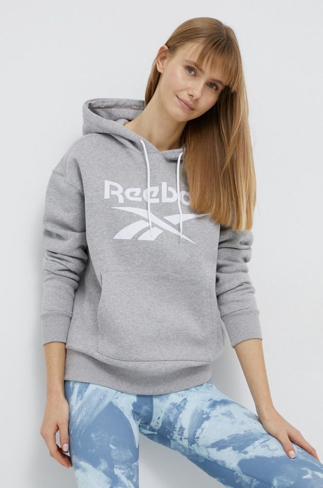 Кофта Reebok GS9391 жіноча колір сірий з принтом