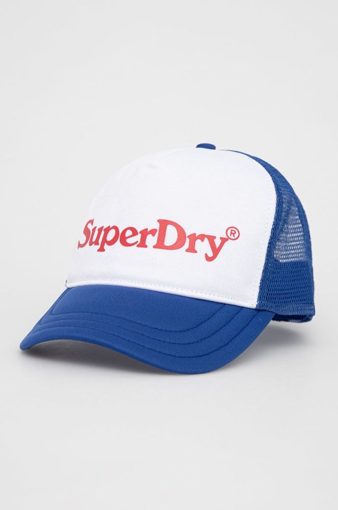 Кепка Superdry з принтом колір блакитний