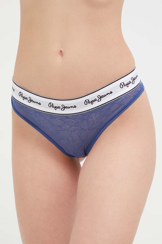 Стринги Pepe Jeans прозоре колір блакитний