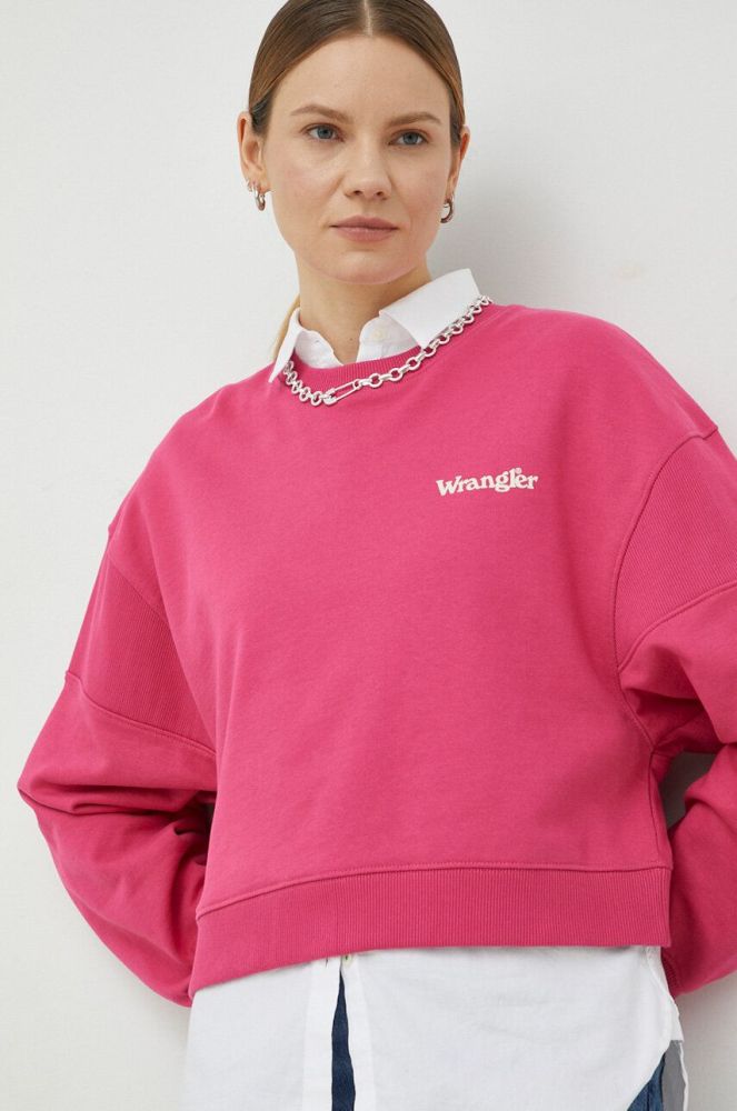 Кофта Wrangler жіноча колір рожевий з принтом