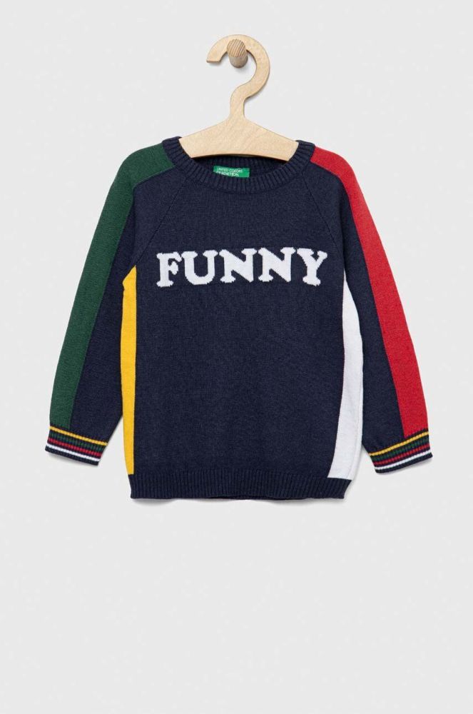Дитячий светр United Colors of Benetton колір синій легкий (3131357)