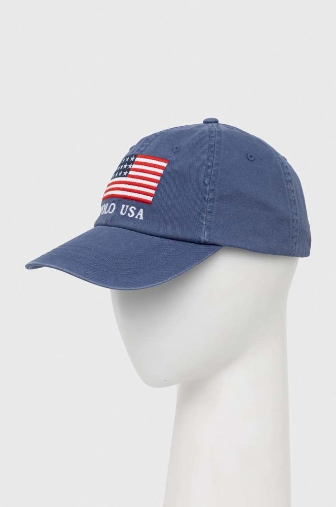 Бавовняна бейсболка Polo Ralph Lauren з аплікацією колір блакитний (2968954)