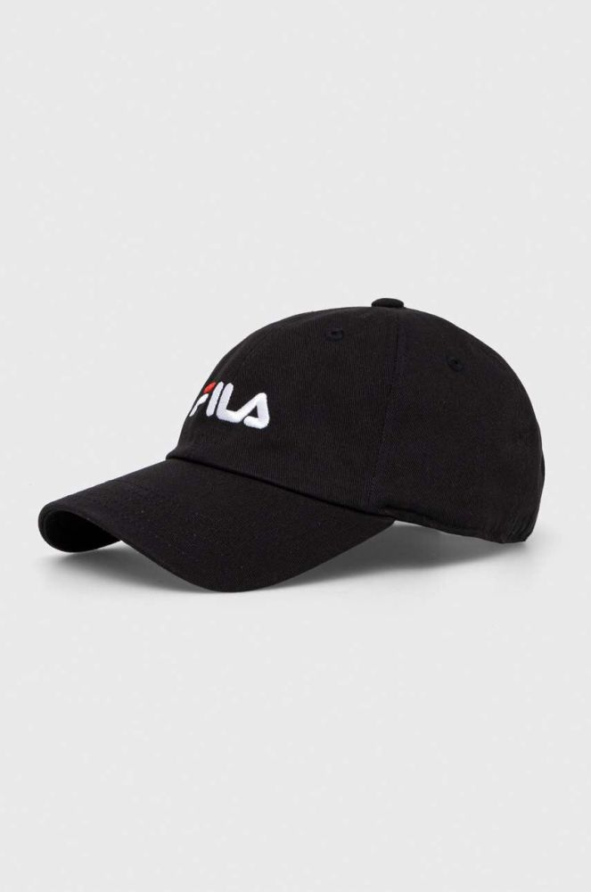 Бавовняна бейсболка Fila колір чорний з аплікацією (3018403)