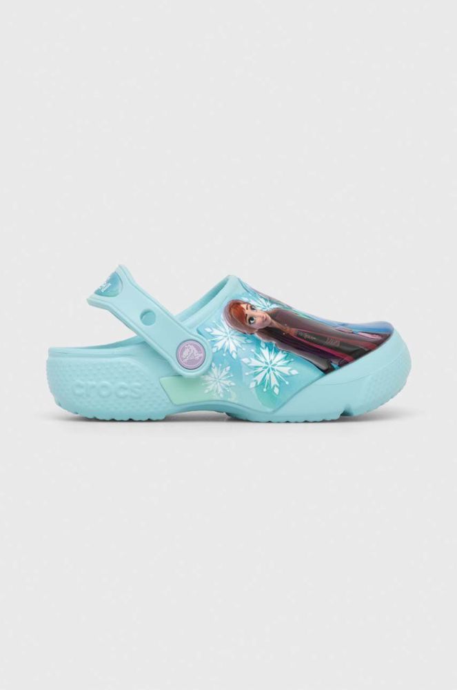 Дитячі шльопанці Crocs FL FROZEN II колір блакитний