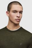 Вовняний светр AllSaints чоловічий колір зелений легкий