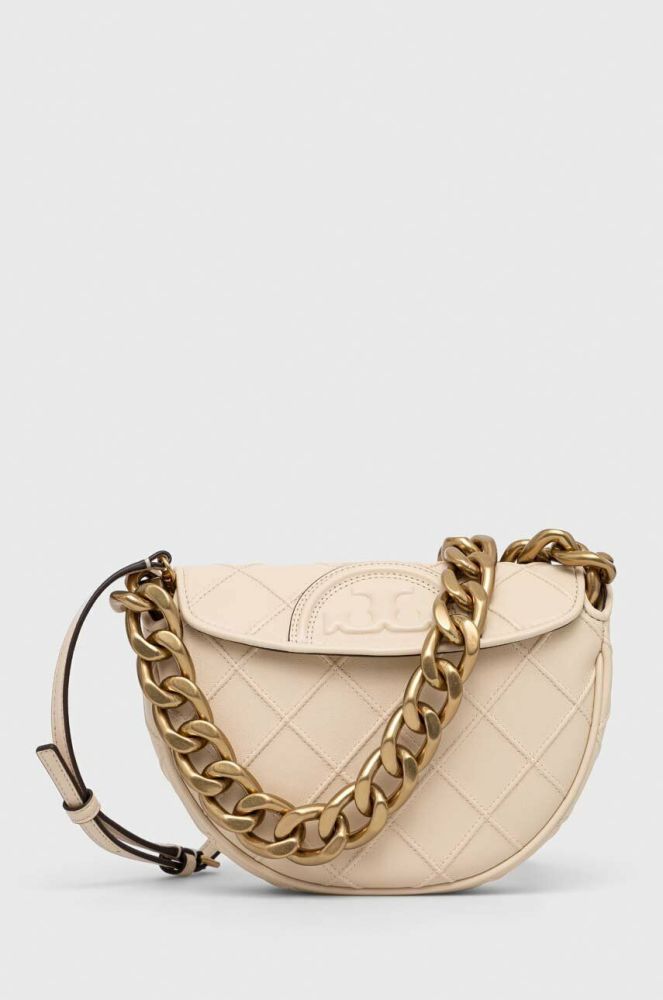 Шкіряна сумочка Tory Burch колір бежевий (3062815)