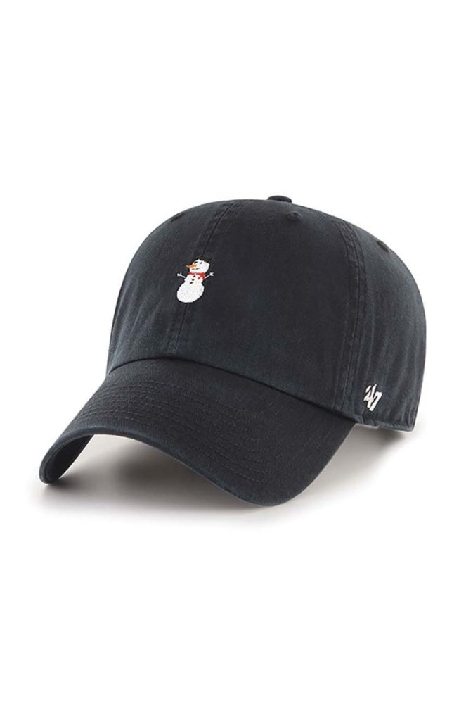 Бавовняна шапка 47brand колір чорний з аплікацією (2812979)